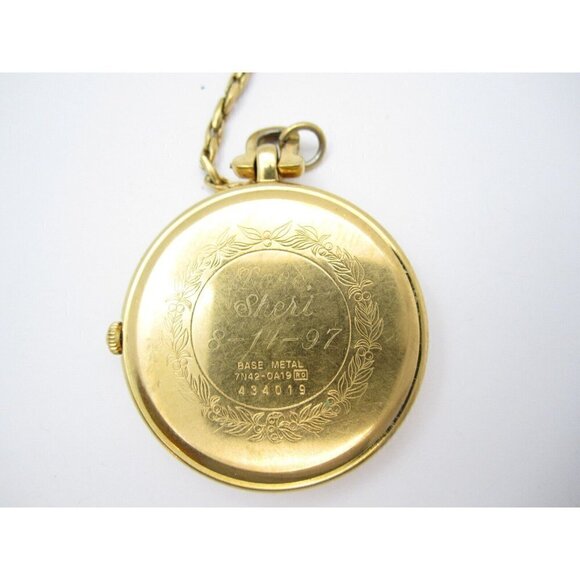 Vtg Women Seiko Quartz WR Analog 40mm Dial Railroad Roman Pocket Watch (G166) - Picture 5 of 7